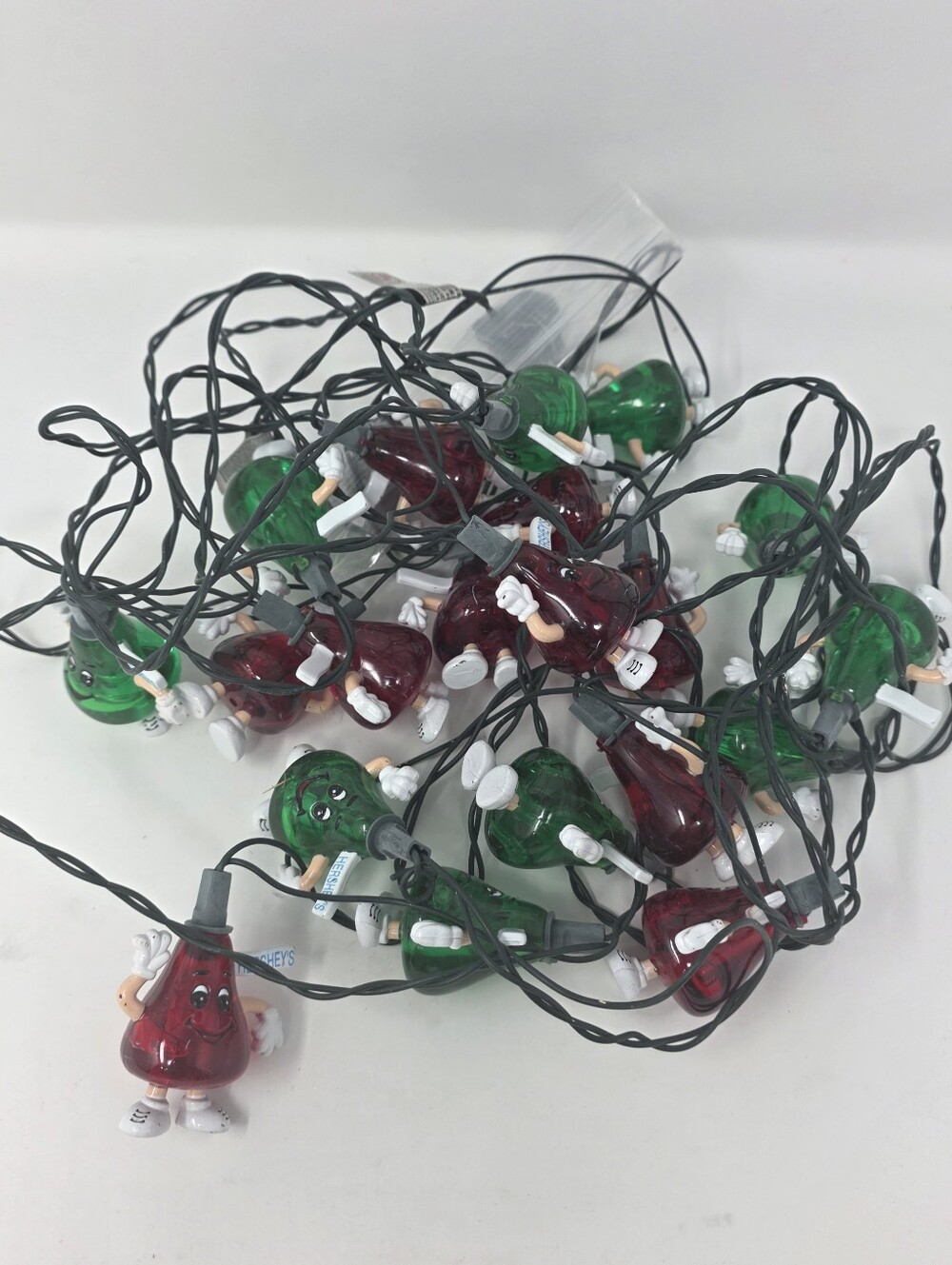 Vintage Hershey's Kisses String Light Strand Red & Green Christmas Tree Tested